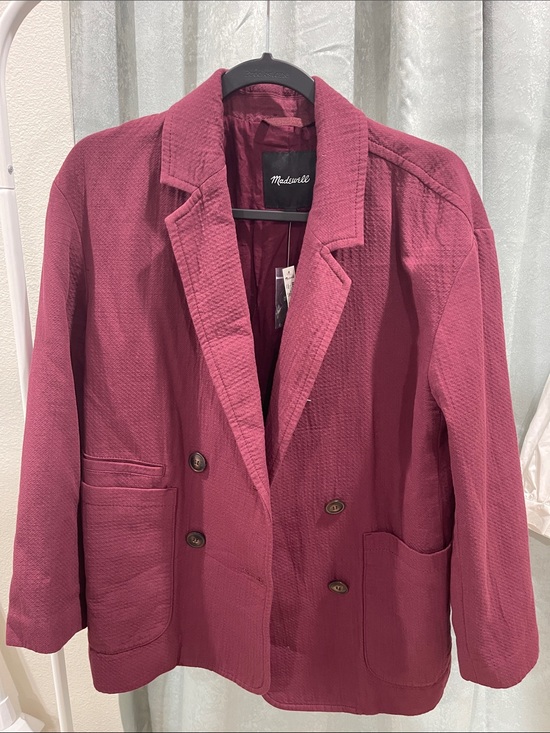 Madewell Jackets & Blazers - Madewell Deep Berry Double-Breasted Blazer